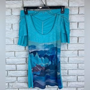 Lija blue two piece tennis outfit - skirt and matching tank top